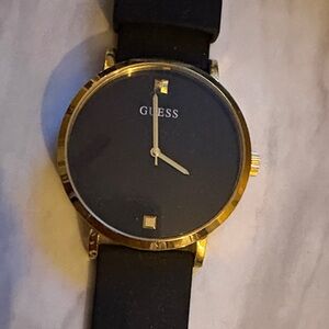 Guess Supernova Gold-Trimmed Black Watch